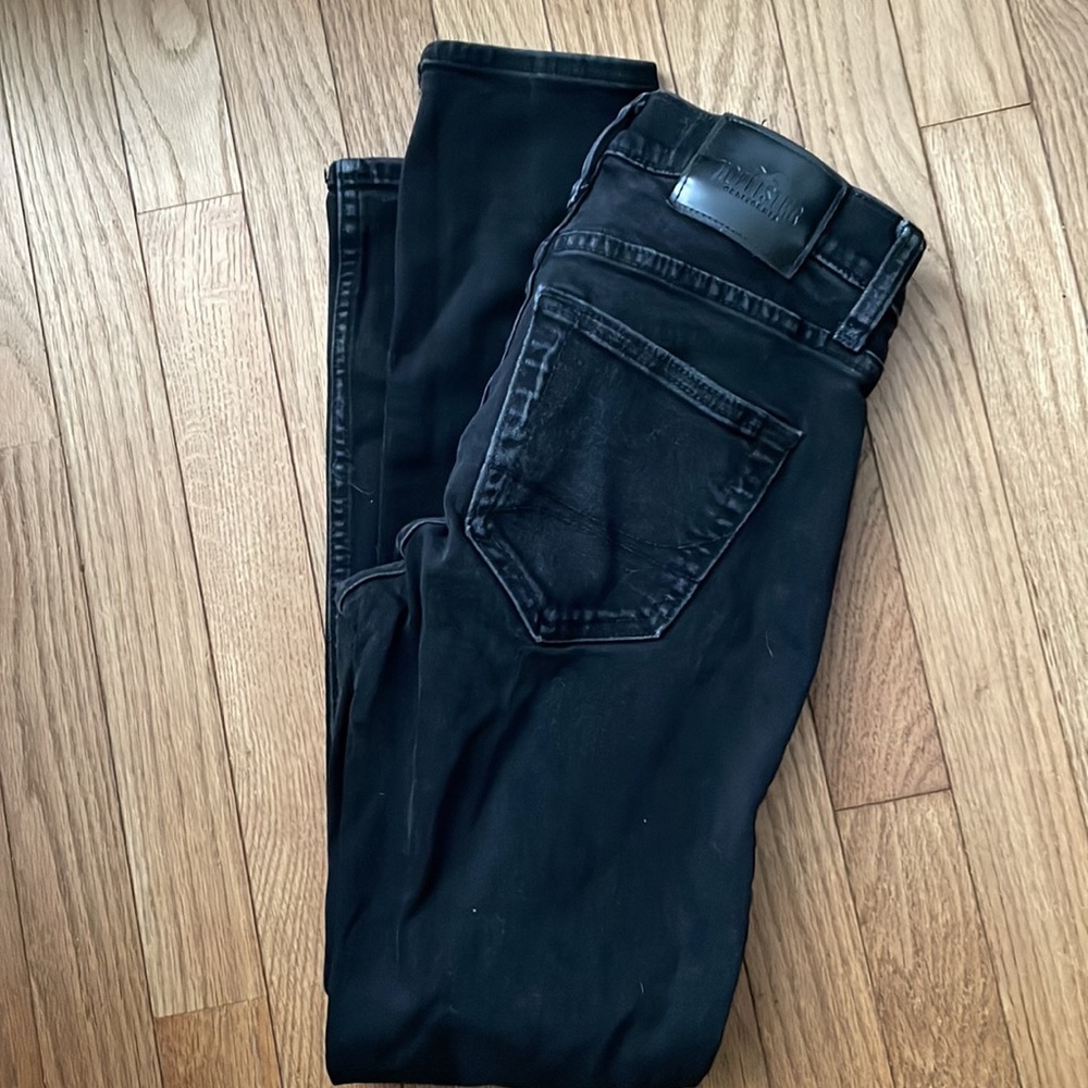 Hollister Black Skinny Jeans W26. Distressed. Nice